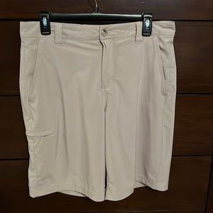 Mens Columbia PFG tan wicking material shorts